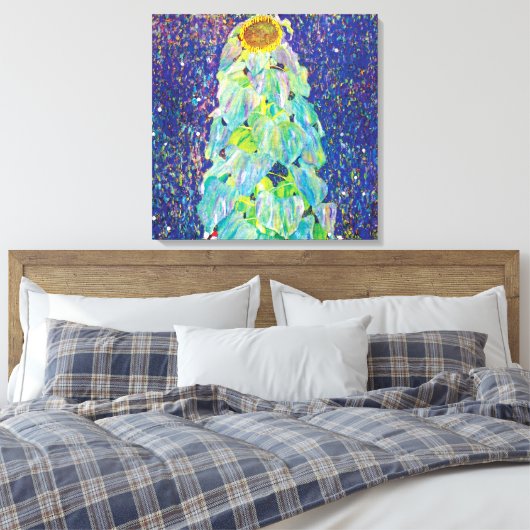 Gustav Klimt - Het zonnebloempiteren Canvas Afdruk (Insitu (Slaapkamer))