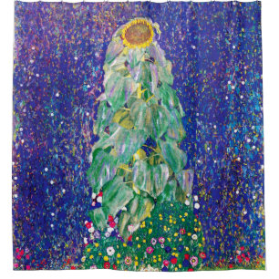 Gustav Klimt - Het zonnebloempiteren Douchegordijn