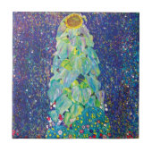 Gustav Klimt - Het zonnebloempiteren Tegeltje (Voorkant)
