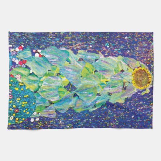 Gustav Klimt - Het zonnebloempiteren Theedoek (Horizontaal)