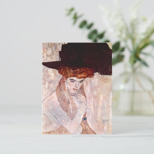 Gustav Klimt ~ Het zwarte Pet 1910 Briefkaart (Staand voorkant)