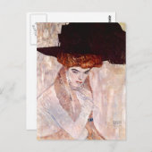 Gustav Klimt ~ Het zwarte Pet 1910 Briefkaart (Voorkant / Achterkant)