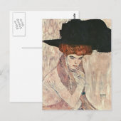 Gustav Klimt - Het zwarte Pet Briefkaart (Voorkant / Achterkant)