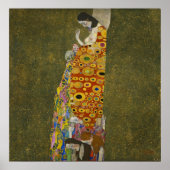 Gustav Klimt Hope 2 Oil, Gold & Platinum op Canvas Poster (Voorkant)