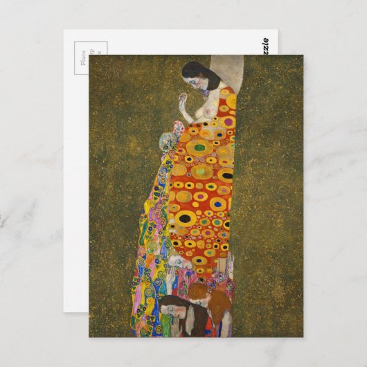 Gustav Klimt - Hope II - Mooi kunstwerk Briefkaart (Voorkant / Achterkant)