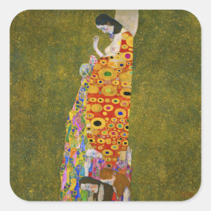 Gustav Klimt - Hope II Vierkante Sticker
