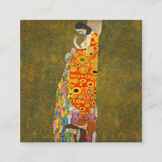 Gustav Klimt Hope II Vierkante Visitekaartje (Voorkant)