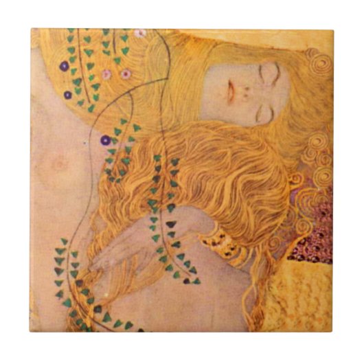 Gustav Klimt Hydra (Mermaids)  keramische Tegel Tegeltje (Voorkant)