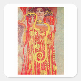 Gustav Klimt, Hygieia, Art Nouveau Vierkante Sticker