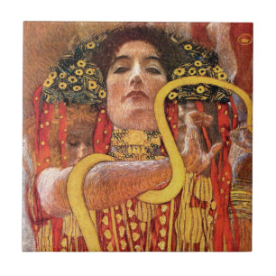 Gustav Klimt - Hygieia Geneeskunde Godin van de Ge Tegeltje
