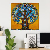 Gustav Klimt inspireerde The Tree of Life Poster (Thuiskantoor)