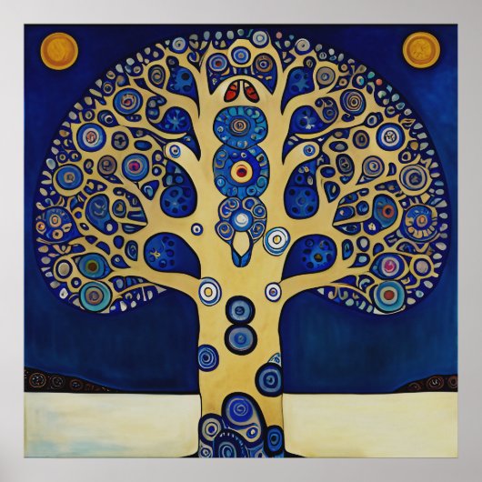 Gustav Klimt inspireerde The Tree of Life Poster (Voorkant)