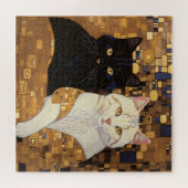 Gustav Klimt inspireerde twee katten in bed Legpuzzel (Horizontaal)
