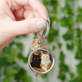 Gustav Klimt inspireerde twee katten in bed Sleutelhanger (Hand)