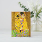 Gustav Klimt is het beroemde schilderij The Kiss. Briefkaart (Staand voorkant)