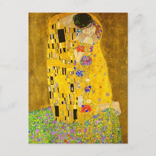 Gustav Klimt is het beroemde schilderij The Kiss. Briefkaart (Voorkant)