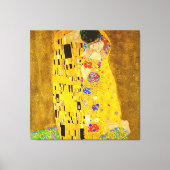Gustav Klimt is het beroemde schilderij The Kiss. Canvas Afdruk (Voorkant)