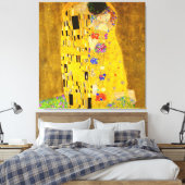 Gustav Klimt is het beroemde schilderij The Kiss. Canvas Afdruk (Insitu (Slaapkamer))