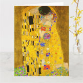 Gustav Klimt is het beroemde schilderij The Kiss. Kaart (Gele Bloem)