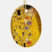 Gustav Klimt is het beroemde schilderij The Kiss. Keramisch Ornament (Achterkant)