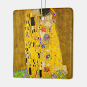 Gustav Klimt is het beroemde schilderij The Kiss. Keramisch Ornament (Links)