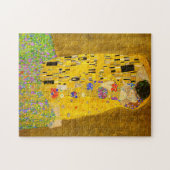 Gustav Klimt is het beroemde schilderij The Kiss. Legpuzzel (Horizontaal)