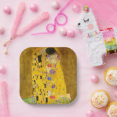 Gustav Klimt is het beroemde schilderij The Kiss. Papieren Bordje (Feest)