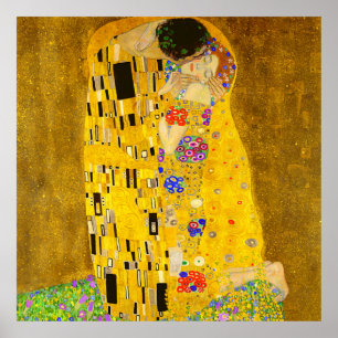 Gustav Klimt is het beroemde schilderij The Kiss. Poster