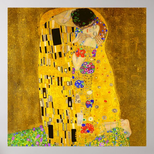 Gustav Klimt is het beroemde schilderij The Kiss. Poster (Voorkant)