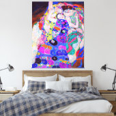 Gustav Klimt is het beroemde schilderij The Virgin Canvas Afdruk (Insitu (Slaapkamer))
