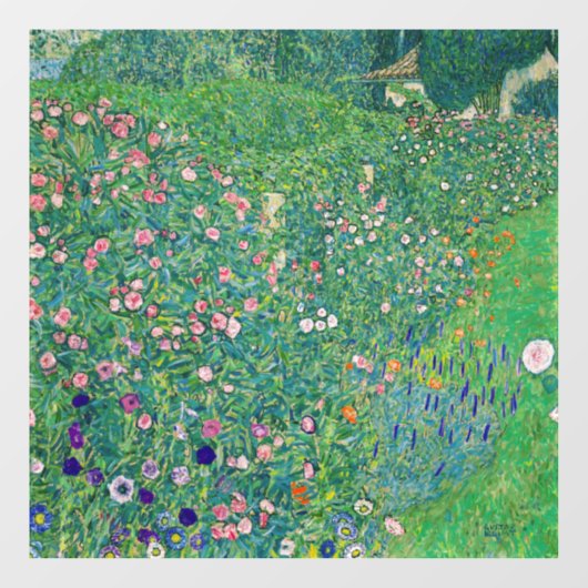 Gustav Klimt - Italiaans tuinlandschap Raamsticker (Vel)
