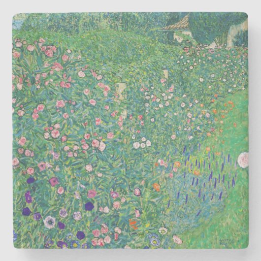 Gustav Klimt - Italiaans tuinlandschap Stenen Onderzetter (Voorkant)