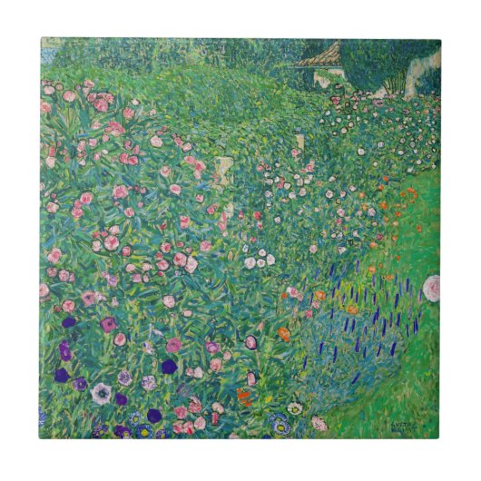 Gustav Klimt - Italiaans tuinlandschap Tegeltje (Voorkant)