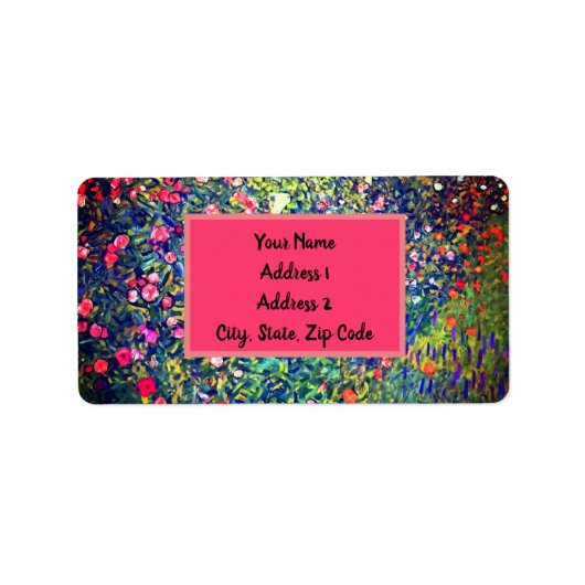 Gustav Klimt Italiaanse tuin Etiket (Voorkant)