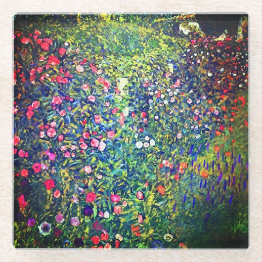 Gustav Klimt Italiaanse tuin Glazen Onderzetter (Voorkant)