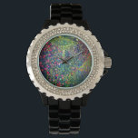 Gustav Klimt Italiaanse tuin Horloge<br><div class="desc">Kijk uit naar het olieverf van Gustav Klimt in het Italiaanse tuinlandschap (1913). Een prachtige tuin van kleurrijke bloemen: rood,  wit,  roze,  paars. Een groot geschenk voor fans van Art Nouveau en Oostenrijkse kunst.</div>