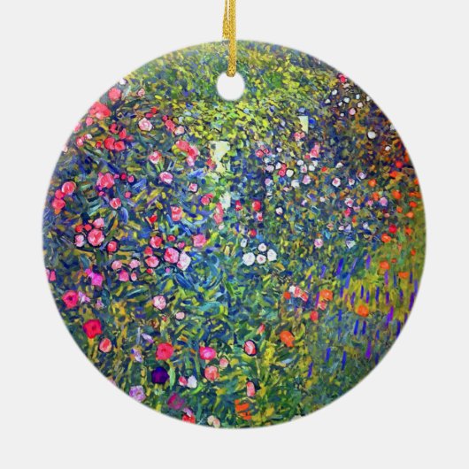 Gustav Klimt Italiaanse tuin Keramisch Ornament (Achterkant)