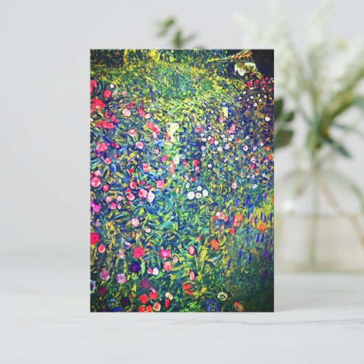 Gustav Klimt Italiaanse tuin Save The Date (Staand voorkant)