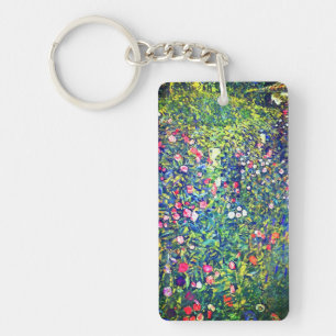 Gustav Klimt Italiaanse tuin Sleutelhanger