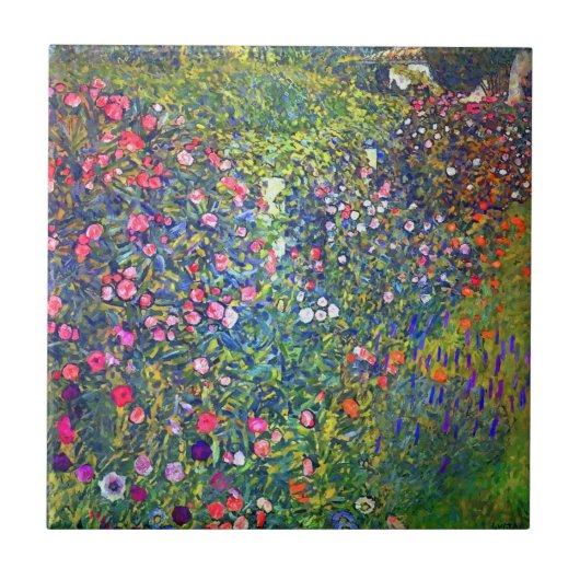 Gustav Klimt Italiaanse tuin Tegeltje (Voorkant)
