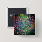 Gustav Klimt Italiaanse tuin Vierkante Button 5,1 Cm (Voorkant /achterkant)