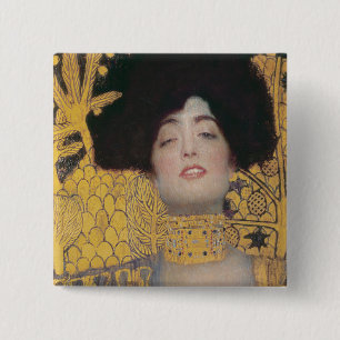 Gustav Klimt Judith Vierkante Button 5,1 Cm