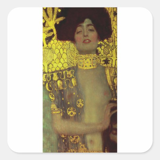 Gustav Klimt - Judith Vierkante Sticker (Voorkant)