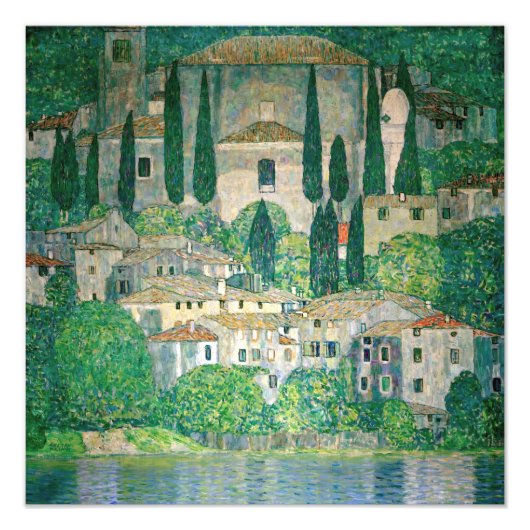 Gustav Klimt - Kerk in Cassone Foto Afdruk (Voorkant)