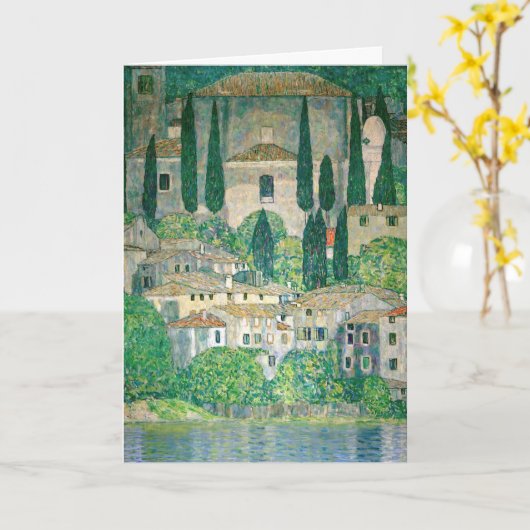 Gustav Klimt - Kerk in Cassone Kaart (Gele Bloem)