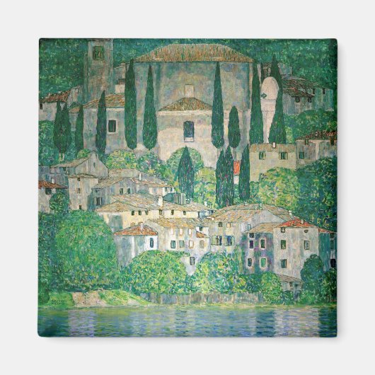 Gustav Klimt - Kerk in Cassone Magneet (Voorkant)