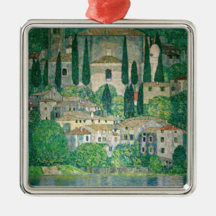 Gustav Klimt - Kerk in Cassone Metalen Ornament