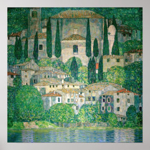 Gustav Klimt - Kerk in Cassone Poster