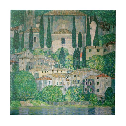 Gustav Klimt - Kerk in Cassone Tegeltje (Voorkant)