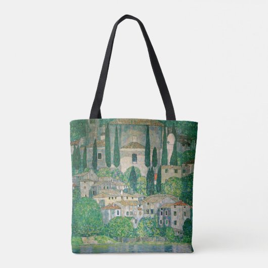 Gustav Klimt - Kerk in Cassone Tote Bag (Achterkant)